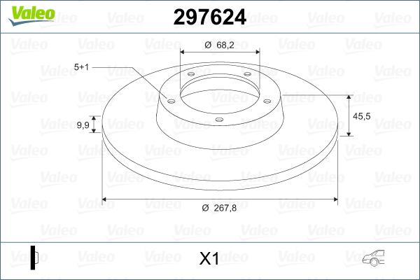 Valeo 297624 - Jarrulevy inparts.fi