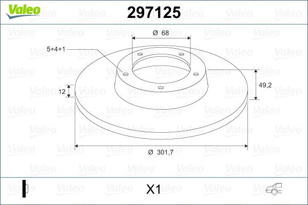 Valeo 297125 - Jarrulevy inparts.fi