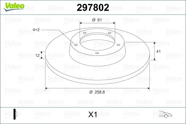 Valeo 297802 - Jarrulevy inparts.fi