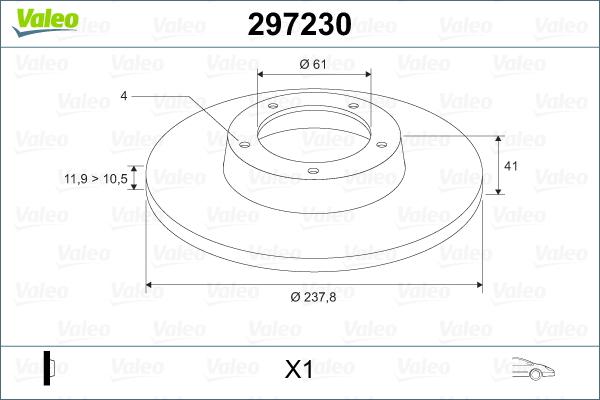 Valeo 297230 - Jarrulevy inparts.fi