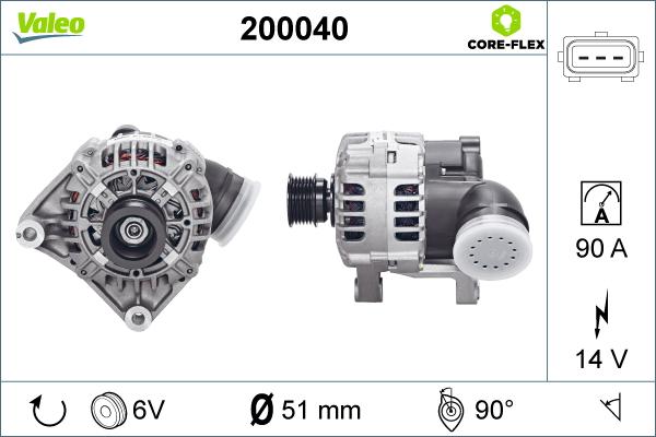 Valeo 200040 - Laturi inparts.fi