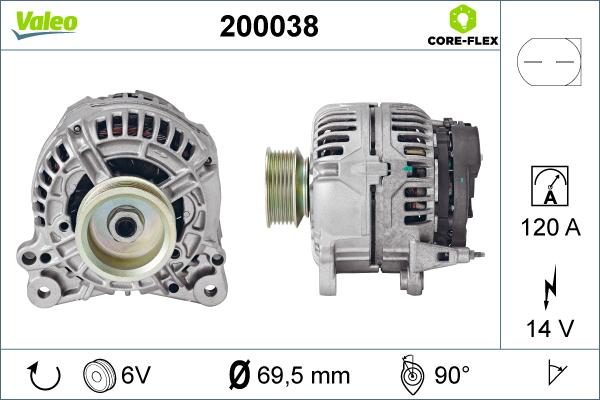 Valeo 200038 - Laturi inparts.fi