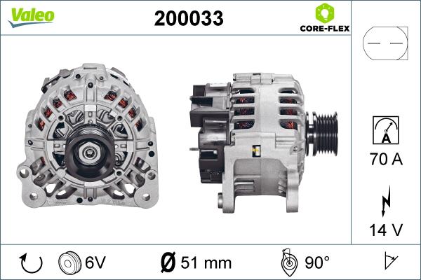 Valeo 200033 - Laturi inparts.fi