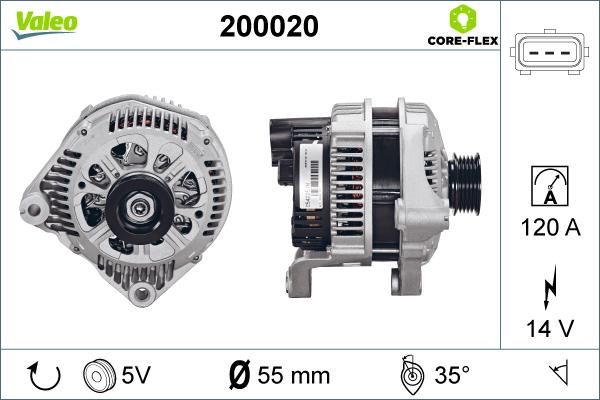 Valeo 200020 - Laturi inparts.fi