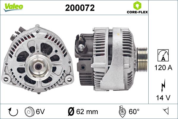 Valeo 200072 - Takalyhty inparts.fi