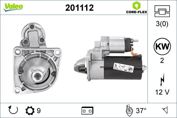 Valeo 201112 - Käynnistinmoottori inparts.fi