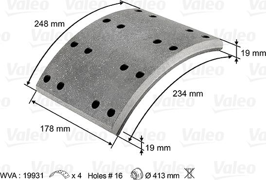 Valeo 219801 - Jarruhihnasarja, jarrurumpu inparts.fi