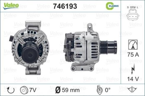 Valeo 746193 - Laturi inparts.fi