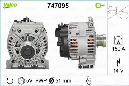 Valeo 747095 - Laturi inparts.fi