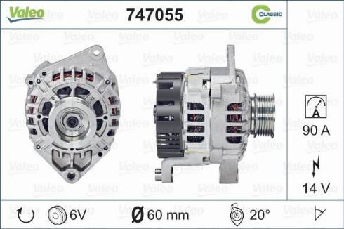 Valeo 747055 - Laturi inparts.fi