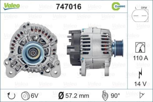 Valeo 747016 - Laturi inparts.fi