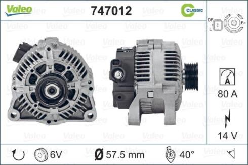 Valeo 747012 - Laturi inparts.fi