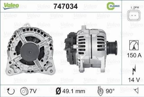 Valeo 747034 - Laturi inparts.fi