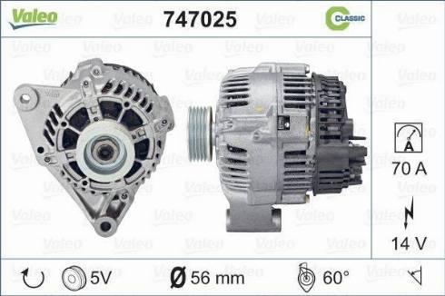 Valeo 747025 - Laturi inparts.fi