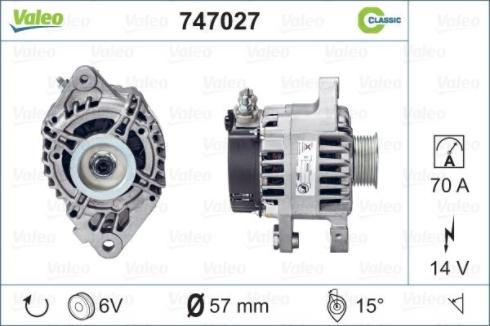 Valeo 747027 - Laturi inparts.fi