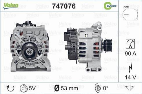 Valeo 747076 - Laturi inparts.fi