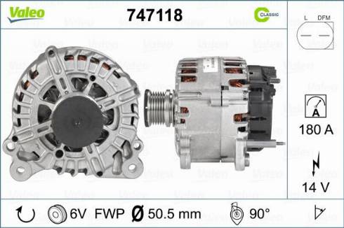 Valeo 747118 - Laturi inparts.fi