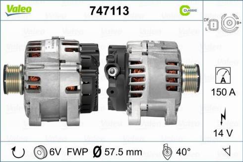 Valeo 747113 - Laturi inparts.fi