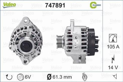 Valeo 747891 - Laturi inparts.fi