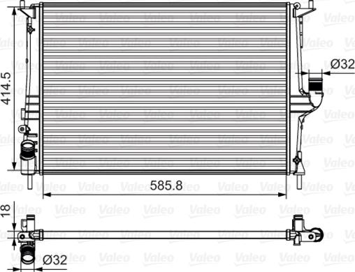 Valeo 700801 - Jäähdytin,moottorin jäähdytys inparts.fi