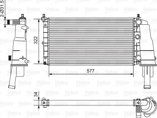 Valeo 734236 - Jäähdytin,moottorin jäähdytys inparts.fi