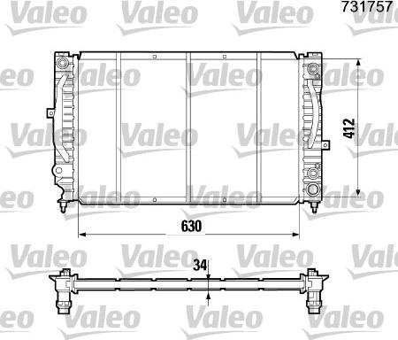 Valeo 731757 - Jäähdytin,moottorin jäähdytys inparts.fi