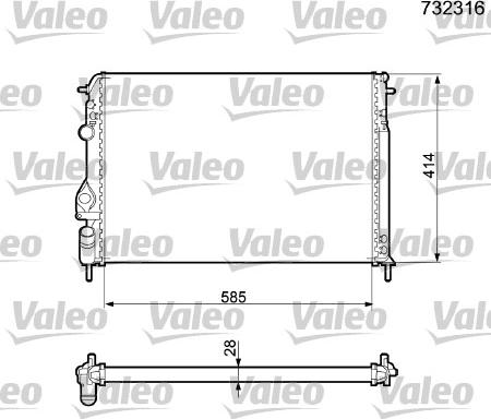 Valeo 732316 - Jäähdytin,moottorin jäähdytys inparts.fi