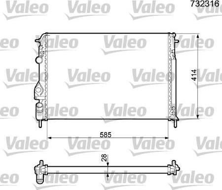 Valeo 732316 - Jäähdytin,moottorin jäähdytys inparts.fi