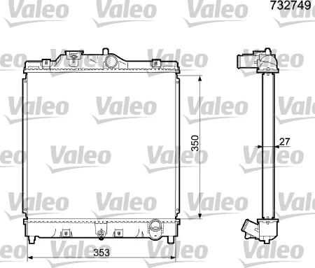 Valeo 732749 - Jäähdytin,moottorin jäähdytys inparts.fi