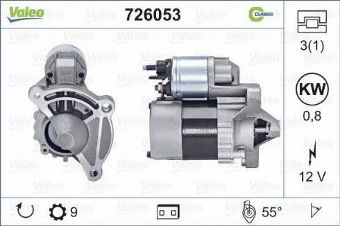 Valeo 726053 - Käynnistinmoottori inparts.fi