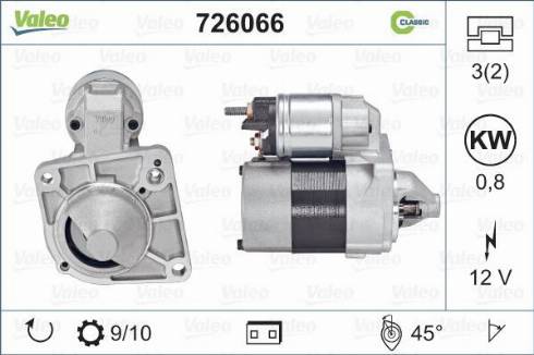 Valeo 726066 - Käynnistinmoottori inparts.fi