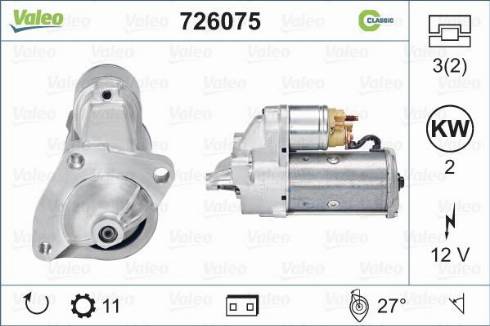 Valeo 726075 - Käynnistinmoottori inparts.fi