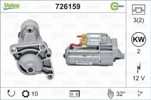 Valeo 726159 - Käynnistinmoottori inparts.fi