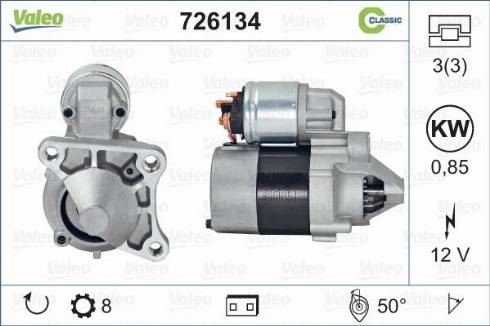 Valeo 726134 - Käynnistinmoottori inparts.fi