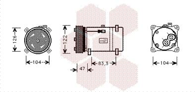 Van Wezel 4000K066 - Kompressori, ilmastointilaite inparts.fi