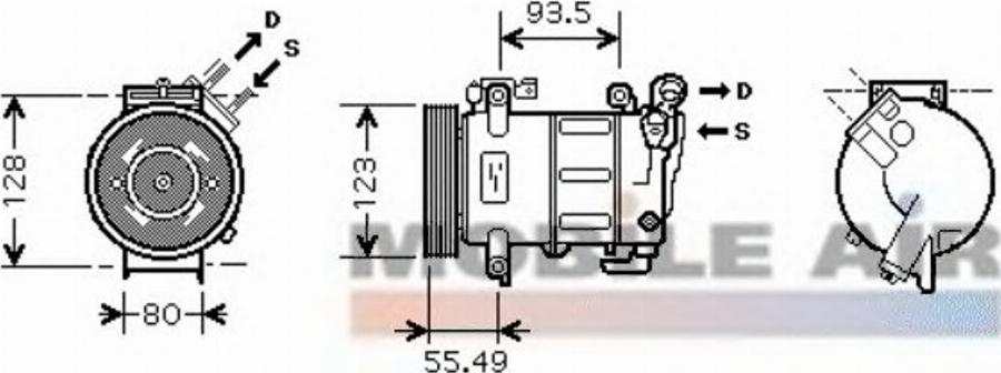 Van Wezel 4000K316 - Kompressori, ilmastointilaite inparts.fi