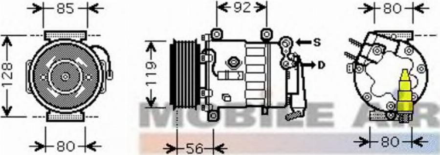 Van Wezel 4000K329 - Kompressori, ilmastointilaite inparts.fi