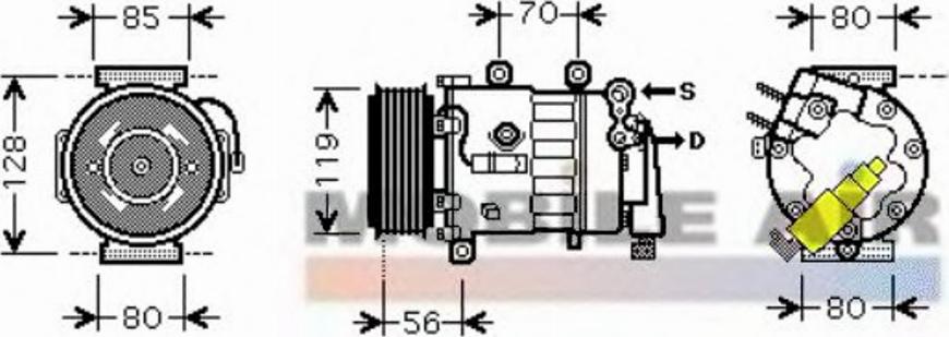 Van Wezel 4000K324 - Kompressori, ilmastointilaite inparts.fi