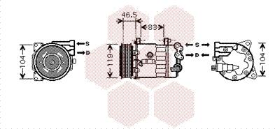 Van Wezel 4000K326 - Kompressori, ilmastointilaite inparts.fi