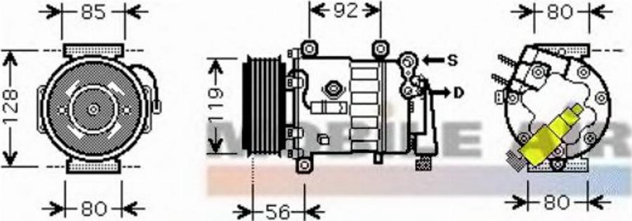 Van Wezel 4000K328 - Kompressori, ilmastointilaite inparts.fi