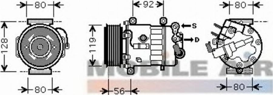 Van Wezel 4000K327 - Kompressori, ilmastointilaite inparts.fi