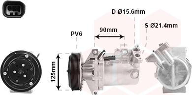 Van Wezel 4300K495 - Kompressori, ilmastointilaite inparts.fi