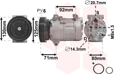 Van Wezel 4300K441 - Kompressori, ilmastointilaite inparts.fi