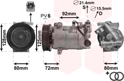 Van Wezel 4300K489 - Kompressori, ilmastointilaite inparts.fi