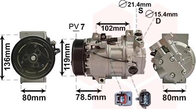 Van Wezel 4300K620 - Kompressori, ilmastointilaite inparts.fi