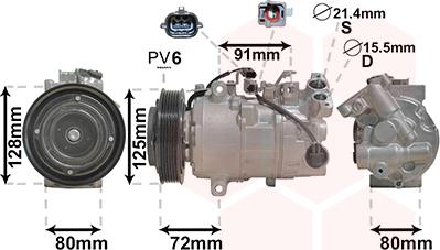 Van Wezel 4300K628 - Kompressori, ilmastointilaite inparts.fi