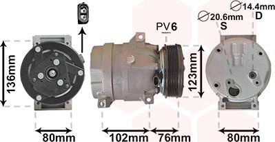 Van Wezel 4300K069 - Kompressori, ilmastointilaite inparts.fi