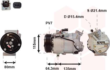 Van Wezel 4300K394 - Kompressori, ilmastointilaite inparts.fi