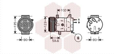 Van Wezel 4300K345 - Kompressori, ilmastointilaite inparts.fi