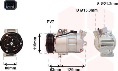 Van Wezel 4300K384 - Kompressori, ilmastointilaite inparts.fi